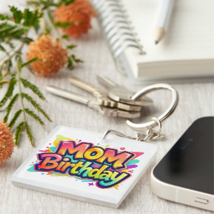 Porte-clefs Cadeau de graffiti arc-en-ciel pour la fête des mè