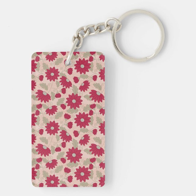Porte-clefs Cadeau de l’enseignant personnalisé, marguerites r (Dos)