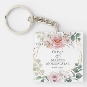 Porte-clefs Cadeau de la fête de mariage Espagne rose Aquarell