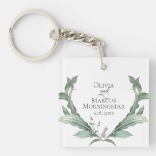 Porte-clefs Cadeau de la fête de mariage Moderne Élégant Feuil