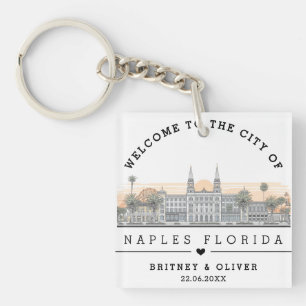 Porte-clefs Cadeau de mariage personnalisé avec la vue panoram