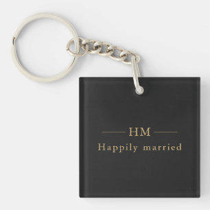 Porte-clefs Cadeau de mariage personnalisé avec monogramme en