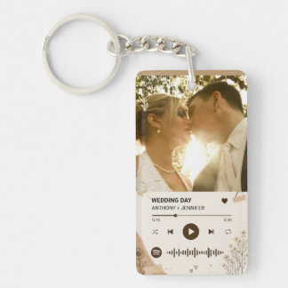 Porte-clefs Cadeau de mariage personnalisé avec photo et musiq
