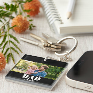 Porte-clefs Cadeau de mémoire photo de Papa établi