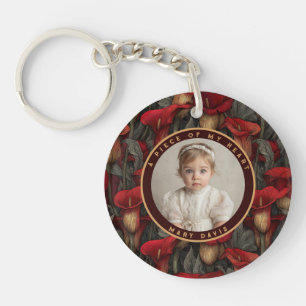 Porte-clefs Cadeau de mémoire spécial élégant Fleurs de callas