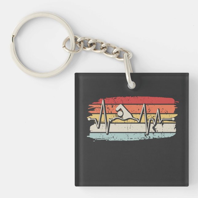Porte-clefs Cadeau de natation (Devant)