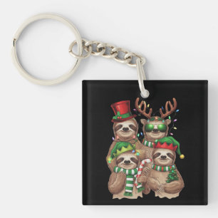 Porte-clefs Cadeau de Noël de paresseux Joyeux Slothmas amateu