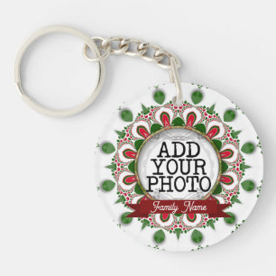 Porte-clefs Cadeau de Noël personnalisé avec photo