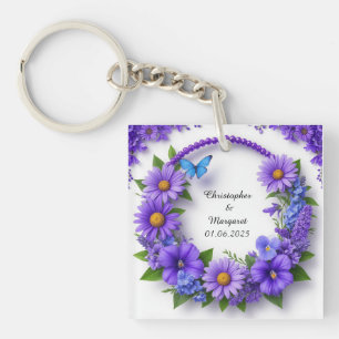 Porte-clefs 💐 Cadeau de nom de mariage personnalisé pour souv