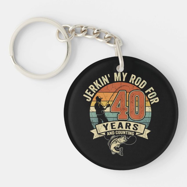 Porte-clefs Cadeau de pêche drôle pour 40 ans (Devant)