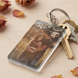 Porte-clefs Cadeau de photo de couple pour la date de création
