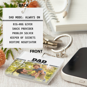 Porte-clefs Cadeau de photo de père et enfant établi par papa