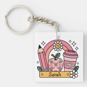 Porte-clefs Cadeau de rentrée scolaire personnalisé au nom pou