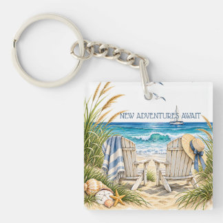 Porte-clefs Cadeau de retraite côtier pour de nouvelles aventu