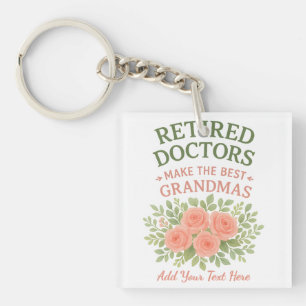 Porte-clefs Cadeau de retraite floral pour la meilleure grand-