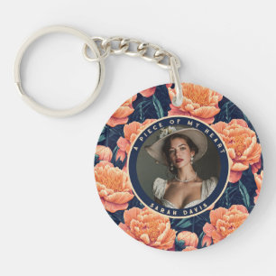 Porte-clefs Cadeau de souvenir de pivoine à l'allure audacieus