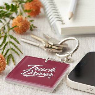 Porte-clefs Cadeau de typographie de script pour chauffeur de