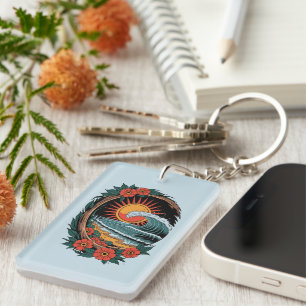 Porte-clefs Cadeau de vacances au coucher du soleil pour amate