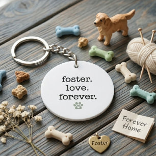 Porte-clefs Cadeau d'empreinte de patte pour amour de refuge d