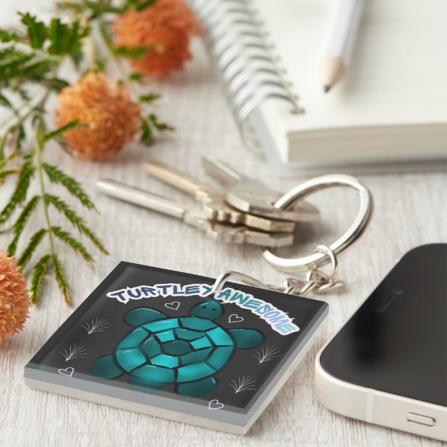 Porte-clefs Cadeau drôle d'animal mignon de tortue (Devant Droit)