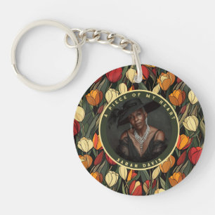 Porte-clefs Cadeau émotionnel vintage Fleur de photo personnal