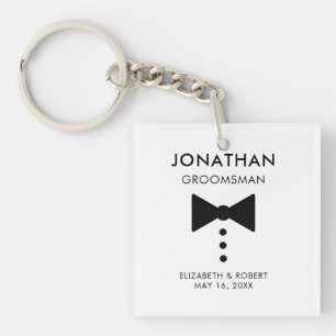 Porte-clefs Cadeau Groomsman personnalisé Mariage Tuxedo moder