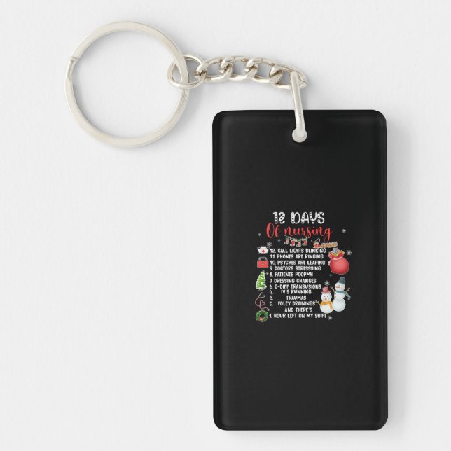 Porte-clefs Cadeau Infirmière 12 Jours D'Infirmière (Devant)