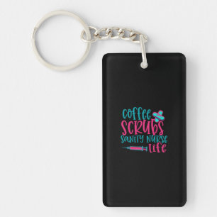 Porte-clefs Cadeau infirmière Coffee Scrubs Sanity Nurity Li