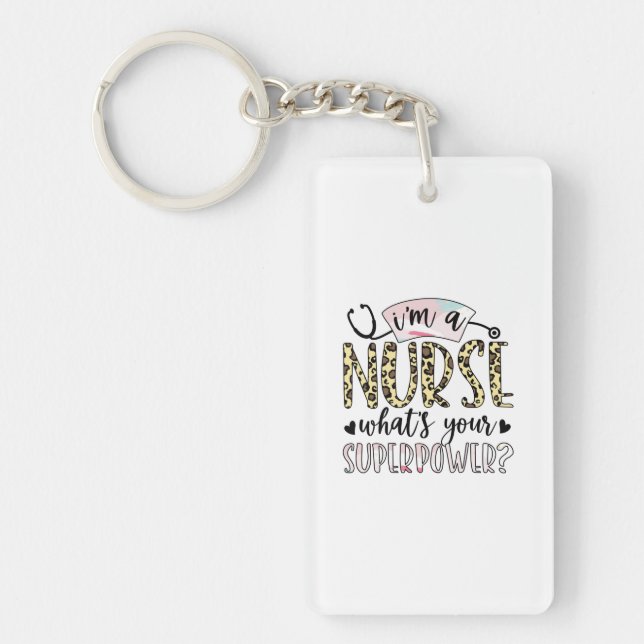 Porte-clefs Cadeau infirmière | Fière superinfirmière (Devant)
