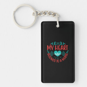 Porte-clefs Cadeau infirmière   Mon Coeur Appartient À Une Inf
