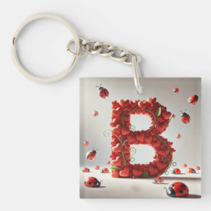 Porte-clefs 💖 Cadeau Lettre B pour Accessoires de Nom Personn