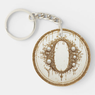 Porte-clefs Cadeau lettre O en or pour maman