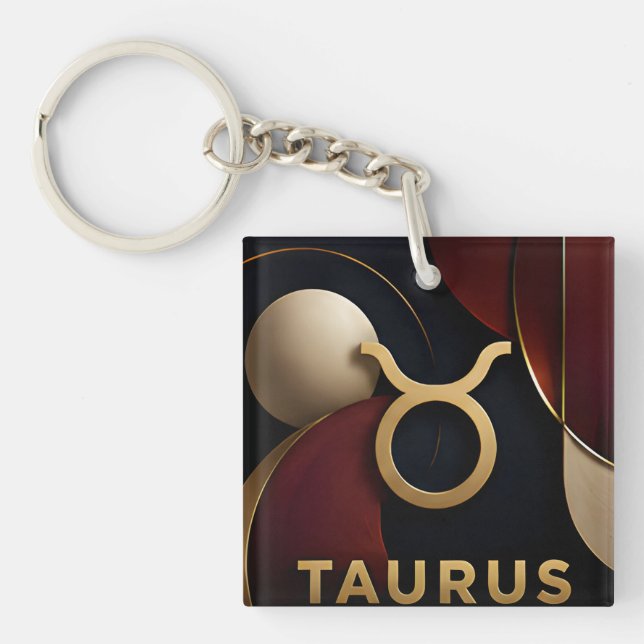 Porte-clefs Cadeau Luxe Zodiaque Taureau Astrologie Céleste (Devant)