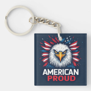 Porte-clefs Cadeau Patriotique Drapeau USA Fierté Américaine