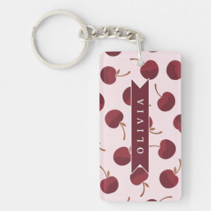 Porte-clefs Cadeau personnalisé avec motif cerise esthétique e