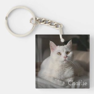 Porte-clefs Cadeau personnalisé de photo de chat