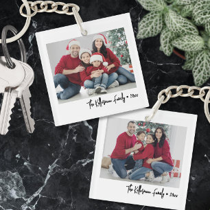 Porte-clefs Cadeau personnalisé double face pour famille avec 