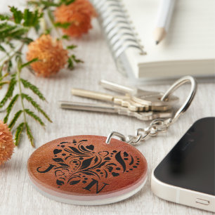 Porte-clefs Cadeau personnalisé Faux cuir 3 ans Anniversaire