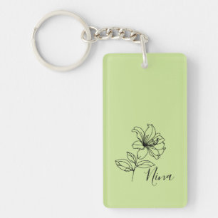 Porte-clefs Cadeau personnalisé Juin Honeysucké Fleur de naiss