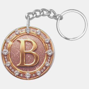 Porte-clefs Cadeau personnalisé pour la mariée avec initiale B