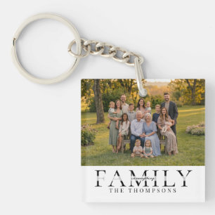Porte-clefs Cadeau Photo de Famille Élégant