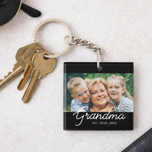 Porte-clefs Cadeau Photo de la Création de Mamie