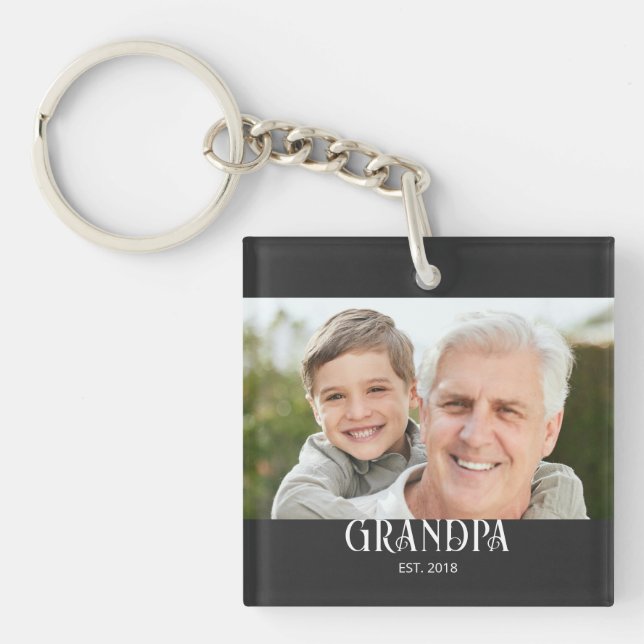 Porte-clefs Cadeau photo de l'arrivée de Papi (Devant)