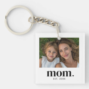 Porte-clefs Cadeau Photo de Maman Établie 