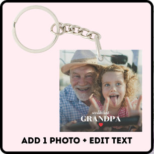 Porte-clefs Cadeau photo du meilleur grand-père pour grand-pèr