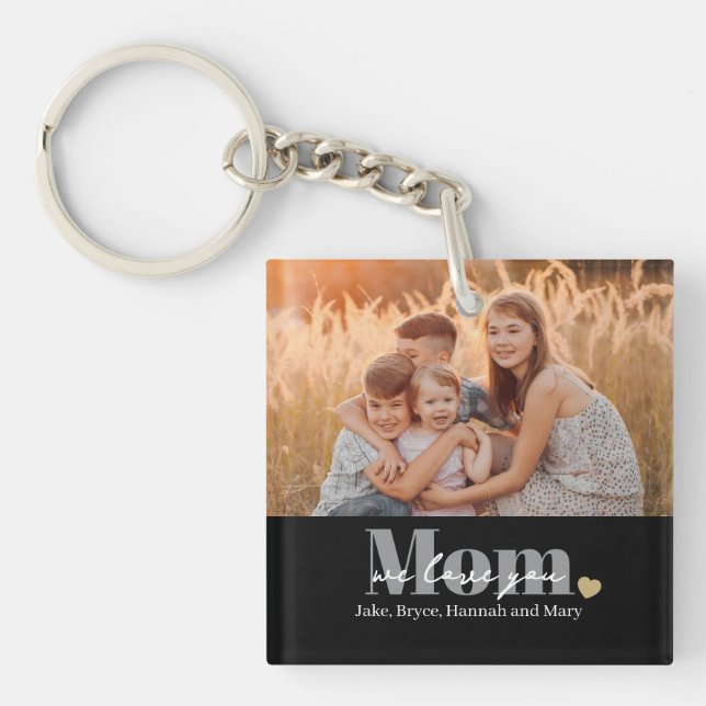 Porte-clefs Cadeau Photo Nous Vous Aimons Maman (Devant)