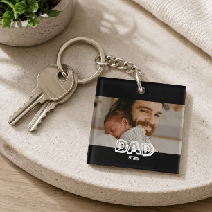 Porte-clefs Cadeau Photo Papa Nouvel Père Objet de Famille