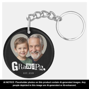 Porte-clefs Cadeau Photo pour Grand-Père
