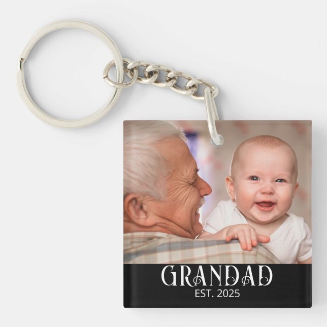 Porte-clefs Cadeau photo pour l'arrivée du papé (Devant)