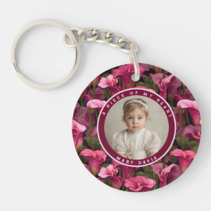 Porte-clefs Cadeau photo tendance Fleurs de lys calla